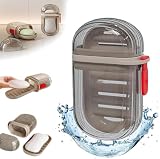 BUNVOX Plastic Wall Mounted Double Layers Soap Dish Saver with Drain Tray,