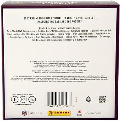 202526 Panini Absolute Football Mega Box Retail Exclusive Parallels & Inserts NFL Trading Cards Sealed Retail Mega Box