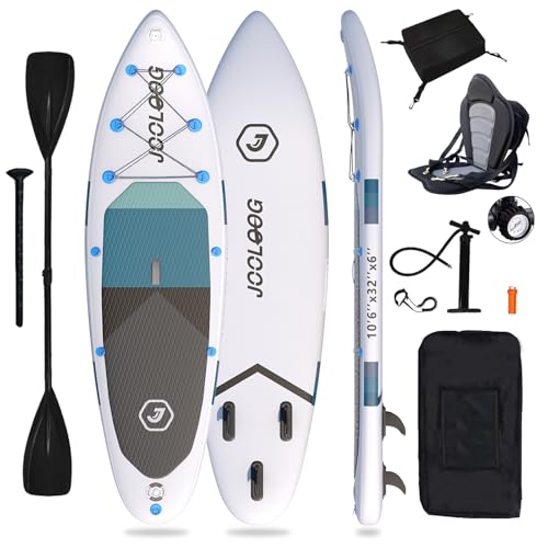 JOOLOOG SUP Board Aufblasbare Stand Up Paddling Board 150 200kg 320x81x15cm 6 Zoll Dick with Paddling Board Zubehör für Erwachsene und Jugendliche
