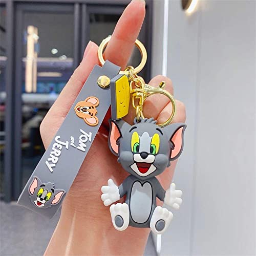 Image of Cute Cartoon Character Silicone 3D Key Chain with Strap Charm & Metal Hook, Merchandise Key Rings Gift for Kids Girls Boys Men & Women