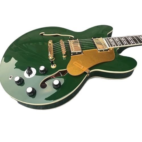 Guitare électrique jazz semi-creuse à trou F et micros élevés pour un sustain infini