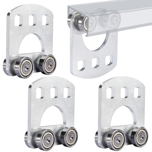 Gedlex 4 Wheels Trolley Assembly Rollers Four Bearing Trolley Assembly Rollers for Unistrut Trolley 1-5/8