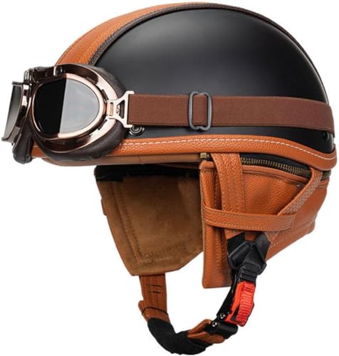 Demi-casque moto rétro avec boucle rapide et casque vélo respirant adulte