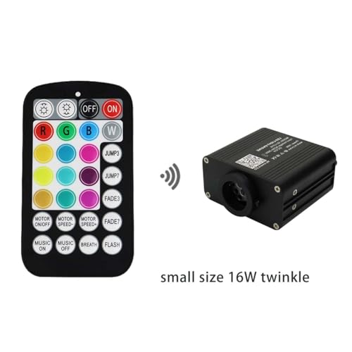 Image of AZIMOM 28keys Remote Control of Black 16W Twinkle & Sound Activated Fiber Optic Starlight Light