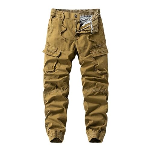 Pantalon cargo homme en coton léger avec multi-poches pour un style décontracté