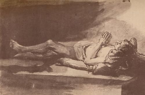 Peinture murale Rembrandt Étude d'un modèle couché, impression toile luxe 60x90