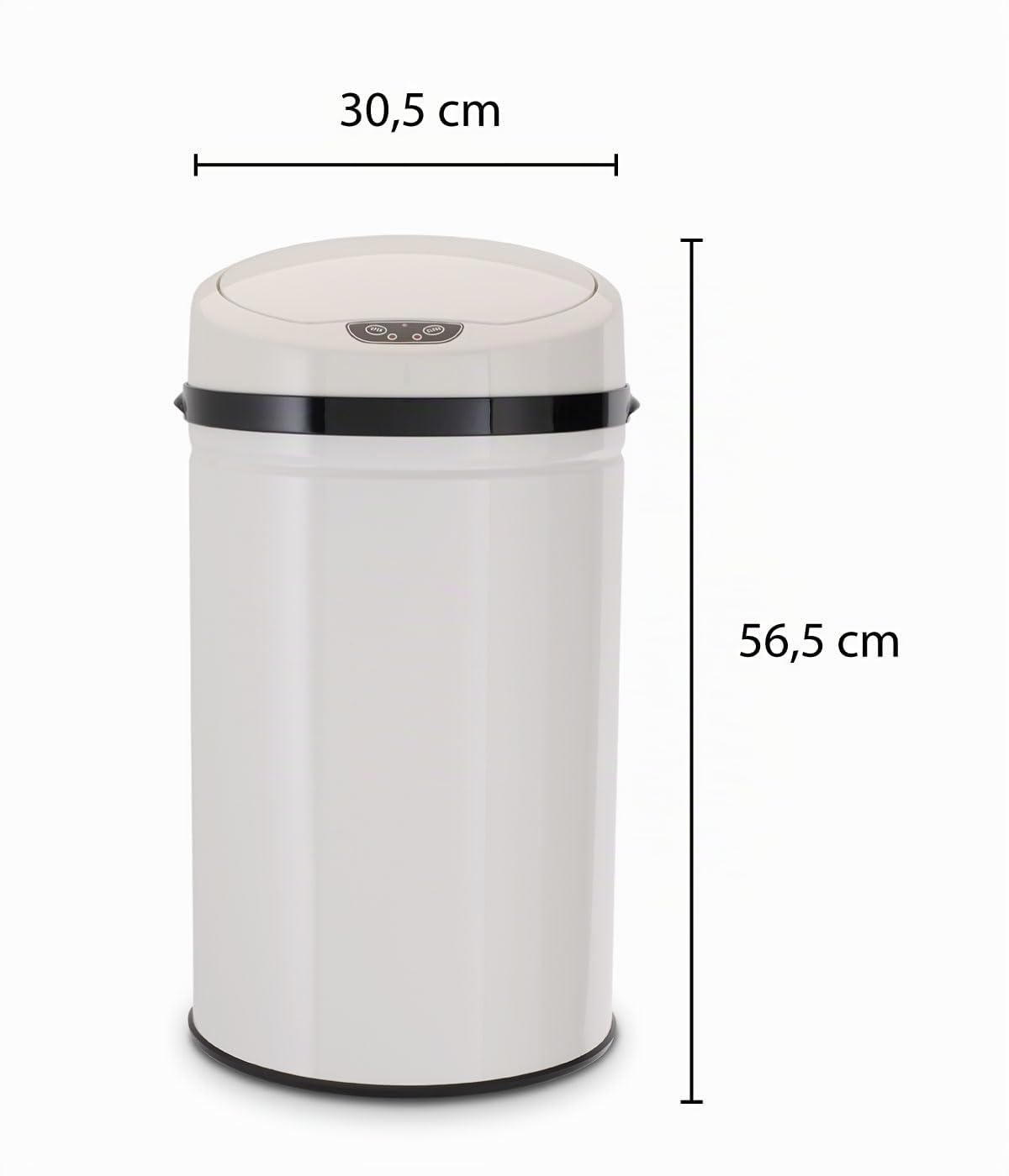 ECHTWERK Pattumiera, pattumiera con sensore, pattumiera touchless, pattumiera elettrica, sensore di movimento a infrarossi, corpo in acciaio inox, capacità 30 litri, bianco INOX
