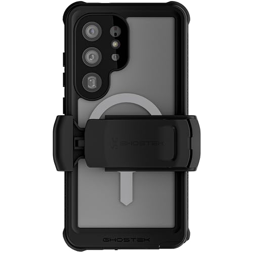 Ghostek Nautical S25 Ultra Waterproof Case with Belt Clip Screen Protector and Camera Lens Cover Rugged Heavy Duty Magnetic MagSafe Compatible with Samsung Galaxy S25Ultra 2025 (6.9) (Clear)
