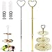 2 Juegos Soporte para Pastel Barras de Soporte, Pastel Accesorios de Soporte para Pastel de 2/3, Tartas Soporte para Tartas Vintage Niveles, Adecuado para Bodas, Cenas Familiares (Oro, Plata)