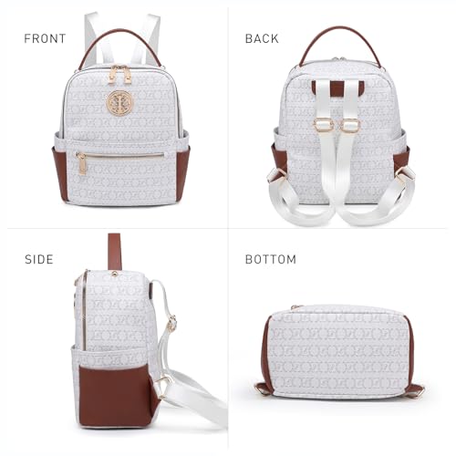 Image of JULIE FERRARO Small Backpack Purse for Ladies Women Fashion Multi Pockets Daypacks with Front Zip Pocket