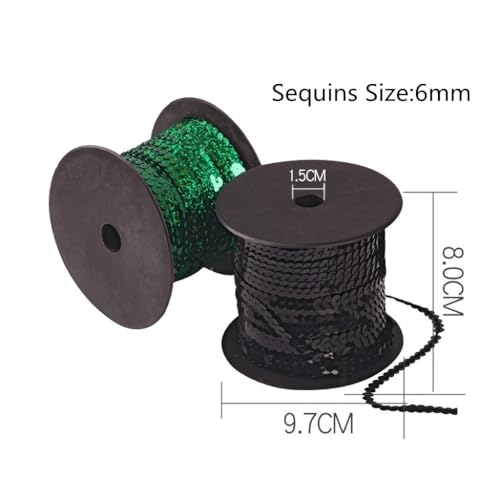 Cinta plana de lentejuelas 6 mm tiras de lentejuelas amarillas para manualidades 4
