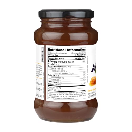 Image of INDIGENOUS HONEY Organic Jamun Honey Pure Unprocessed 17.64 Glass Jar