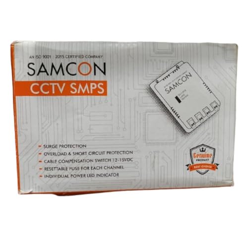 Image of CCTV Camera 4 Channel SMPS Power Supply, Surge Protection, Short Circuit Protection, 12-15VDC, LED Indicator