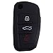 Produktbild zanasta Hülle für Audi A4 A6L A8 TT Q5 Q7 S6 | 3-Tasten Autoschlüssel, Silikon Schlüssel Schutzhülle Etui Schlüsselhülle Cover Auto Zündschlüssel| Schwarz
