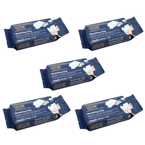 ARTME Lufthärtende Modelliermasse Weiß 2500g(500g x 5) Formmasse für...