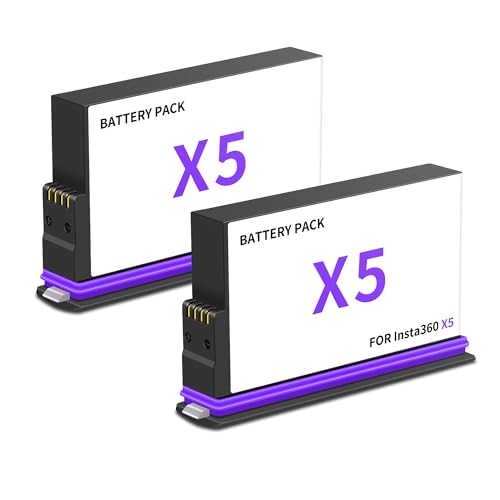 DFTIM 2-Pack 360 x5 Battery Compatible for Insta360 X5, for Insta360 X5 Camera Upgrade Batteries Extended Capacity 3.89V 2800mAh/10.89Wh (Batteries*2)