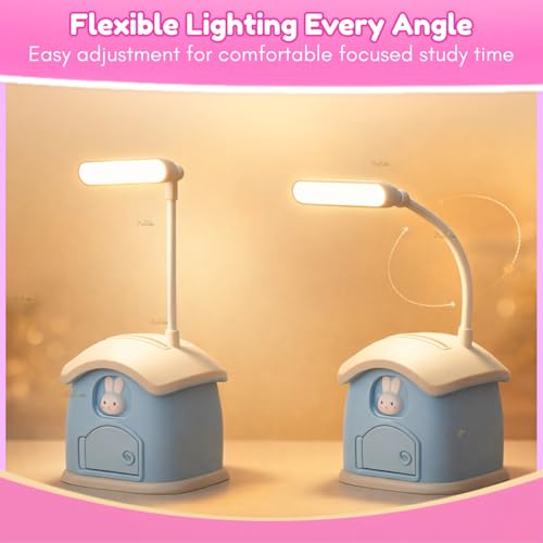 Image of Toy Imagine 3-in-1 Desk Lamp with Pen Holder & Piggy Bank - USB Rechargeable Study Lamp, Cute Design for Kids, Perfect for School Desk, Study Table & Bedroom(Multicolour)