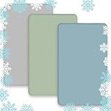 AMROSE 3 Pack Cooling Mini Crib Sheets, Summer Pack N Play Sheets Set for Baby Boys Girls, Silk Touch Gentle, Fitted for Playard Portable Mini Crib Mattress, Oliver Teal Gray