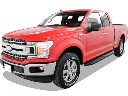 Estribos planos Tuxtreme 6 pulg acero negro para Ford F150 miniatura 6