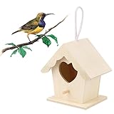 AMA(TM) Nest DOX Nest House Bird House Bird Box Wooden Box for Crafting, Creating and Decorating (B)