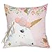 Paris Prix Atmosphera for Kids - Coussin Déco Enfant Licorne Ruban 40x40cm Rose