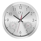  Mercedes-Benz, Wanduhr silber, Glas / Aluminium