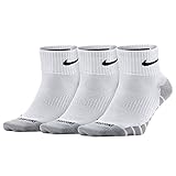 Nike Dry Lightweight Quarter Training Socks, Mehrfarbig (Schwarz/Weiß/Grau) (3-Pack), S