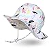Ami&Li tots Niña Sombrero de Sol ala Ancha Ajustable Sombrero Protección Solar UPF 50 para Bebés, Niñas Niños Infantil Pequeñito Unisexo - M:Plumas de Colores