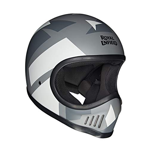 Image of Royal Enfield Enduro Full Face Helmet with clear Visor Cool Grey, Size: L(59-60cm)