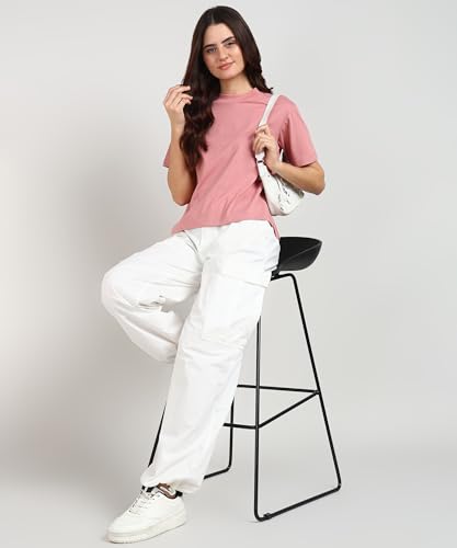 Image of Alan Jones Clothing Alan Jones Women's Relaxed Fit Side Slit Cotton Short Sleeve T-Shirt