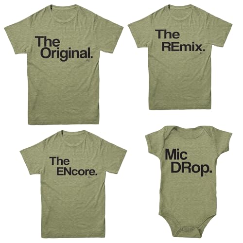 Family Vacation Shirts, Sibling T-Shirt Set, Matching Group Shirts, Olive Short Sleeve (Medium, A Fresh New Beat, Olive Shirt)