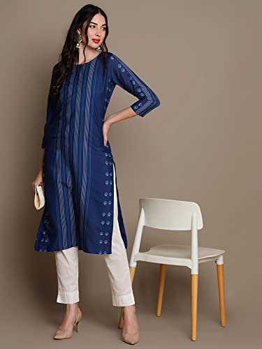 Image of Vaamsi Women's Crepe Solid Regular Kurta