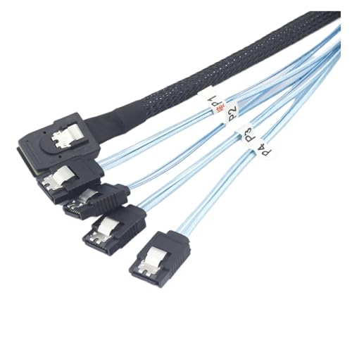 Cable Reverse mini SAS SFF-8087 36P a 4 SATA 7pin con pestillo 0.5m miniatura 3