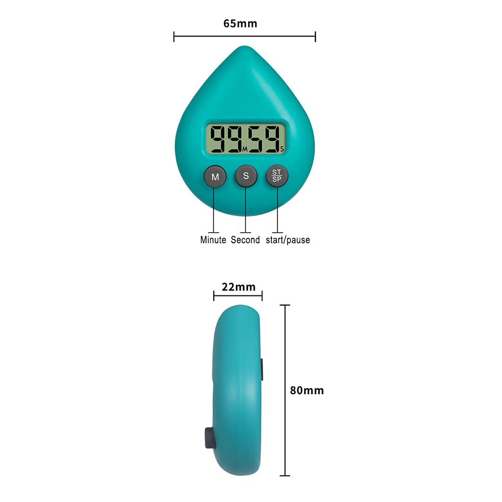 Timer impermeabile con ventosa, timer a forma di goccia d'acqua, adatto