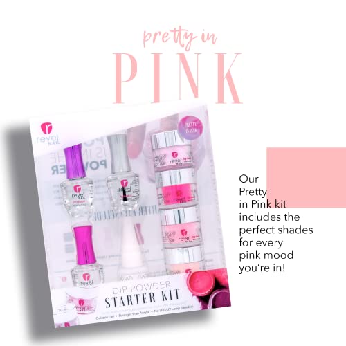 Revel Nail Starter Dip Powder Kit - 4 Color Dip Powder Nail Kit, Manicure Set With Dip Nail Powder And Dip Powder Liquid Set #TOP4