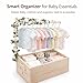DWETG Wooden Baby Shower Crate – Personalized Baby Gift Basket for Newborn Boy & Girl, Baby Closet Organizer with Handle, Keepsake Storage Box for New Mom & Parents