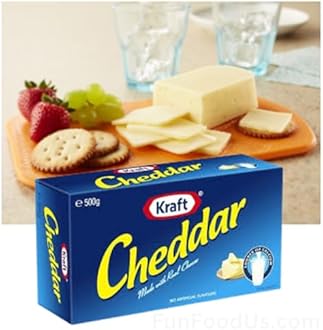 (Pack of 2 x 500g) Kraft Cheddar Cheese Made with Natural Cheese (Australia Made) 500 grams Block