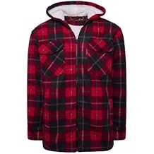 HeLovesWearing Unisex/Men's Fleece Naxter Sherpa Fur Lined Lumberjack Check Hoodie