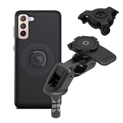 Image of Quad Lock Motorcycle Fork Stem Mount PRO Kit with Vibration Dampener and MAG Phone Case for Galaxy S21+