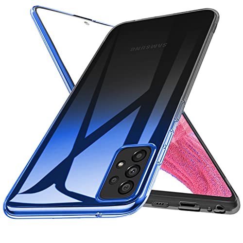 Galaxy A53 5G ケース クリア 薄型 TPU 耐衝撃 グラデーション色 ケース 指紋防止 ストラップホール付き 擦り傷防止 軽量 人気 スマホケース カメラ保護 スマホケースA53 5G 専用 ブルーブラック