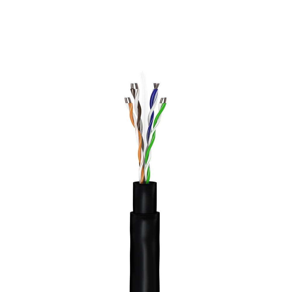 Goobay Cat 6 Outdoor NetzwerkkabeL-Set, U/utp, Schwarz, 305 M - Kupfermaterial, Awg 24/1 (solid), Pe (55441)