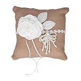 equlup 19x17x7cm Cojín para Anillo de Bodas, Almohada Boda Cojín para Portador Anillo Propuesta Anillos Compromiso Almohada para Portador exhibición para Fiesta de Propuesta de Ceremonia