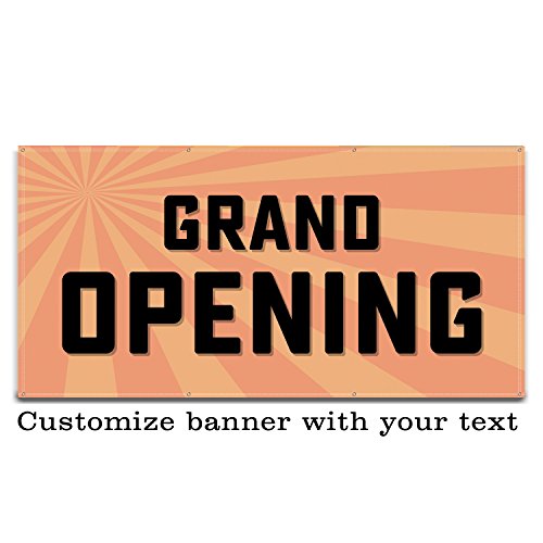 Buttonsmith Sunburst Custom Vinyl Banner 3'X6' - Indoor/Outdoor - Personalize With Your Text - Designed, Printed, And Assembled In Usa #TOP5