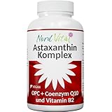 Astaxanthin Komplex – 12 mg pro Kapsel, Coenzym Q10 in Ubiquinon-Form, OPC aus Traubenkernextrakt und Riboflavin (Vitamin B2) – Vegan – 6 Monate Vorrat – 1 Kapsel alle 2 Tage