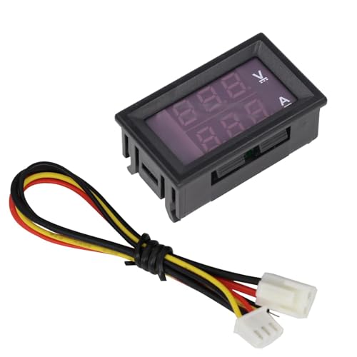Onuuzivl DCアンプメーター、デジタル電圧計,カーオーディオ2 In 1 DC 電流計 0-100V LED デジタル電圧計 - 電圧計 電圧表示 プロ・初心者向け