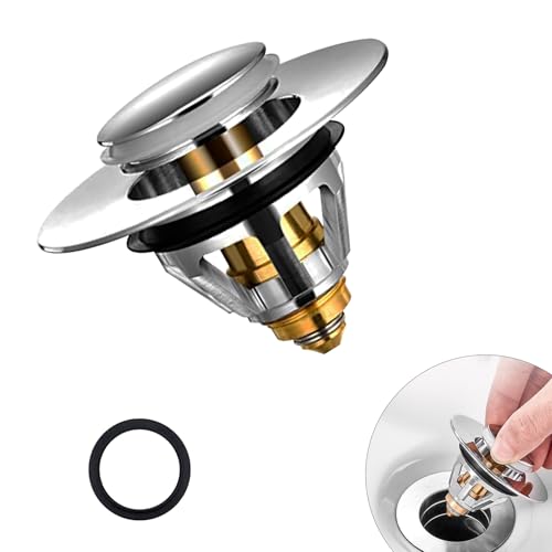 Waschbeckenstöpsel, Universal Pop Up Abflusssieb Ablaufgarnitur Stöpsel...