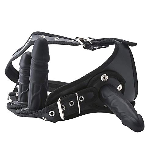 Fst Strap-On Dildo With Harness Belt 3 Removable Silicone Dildos, G Spot Stimulate Adjustable Dildo Leather Sex Toy For Women Lesbian Lovers Masturbation #TOP4