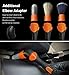 YeewayVeh 3pcs Car Detailing Brush Set, 1pc Boars Hair Detailing Brushes,1pc Ultra Soft Detail Brush for Air Vent Leather Seat, 1pc Scratch Free Car Detailing Brushes for Interior Exterior, Orange