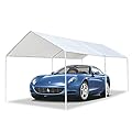 Goujxcy 10’X 20’Heavy Duty Carport, Portable Carport Party Tent Car Shelter Tent with 6 Steel Legs for Outdoor Party BBQ
