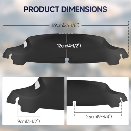 Image of Black 4.5 inch Windshield Motorcycle Wave Windscreen Compatible for Harley 2014-2023 Harley Davidson Touring Street Glide /Electra Glide /Ultra Limited /Tri Glide FLHT FLHX FLHTK FLHTC FLHTCU